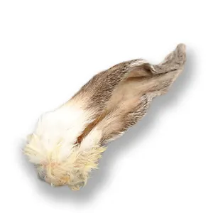 Maçaneta cão tratamentos 100% orelhas de coelho natural com pele