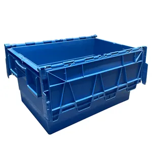 ハンドヘルドヘビーデューティーNestable Attached Lid Containerプラスチック製移動ボックス卸売保管用