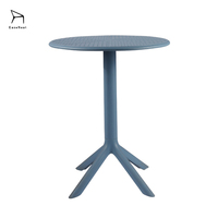 Table ronde en plastique moderne, nouvelle conception, vente en gros EaseNeat, pour café, salle de loisirs, jardin extérieur, balcon, restaurant
