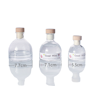 Clair 50ml 100ml 150ml 200ml <span class=keywords><strong>Vide</strong></span> Verre Clair Liqueur Bouteille Fruits <span class=keywords><strong>Vin</strong></span> Bouteilles En Verre Avec <span class=keywords><strong>Bouchon</strong></span> En Liège En Bois pour Saleer - Product Image 2