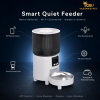 Distributeur de nourriture intelligent pour animaux de compagnie 4L, grand réservoir de nourriture, surveillance par caméra, bol en acier inoxydable, gestion à distance par application, enregistrement vocal, personnalisable