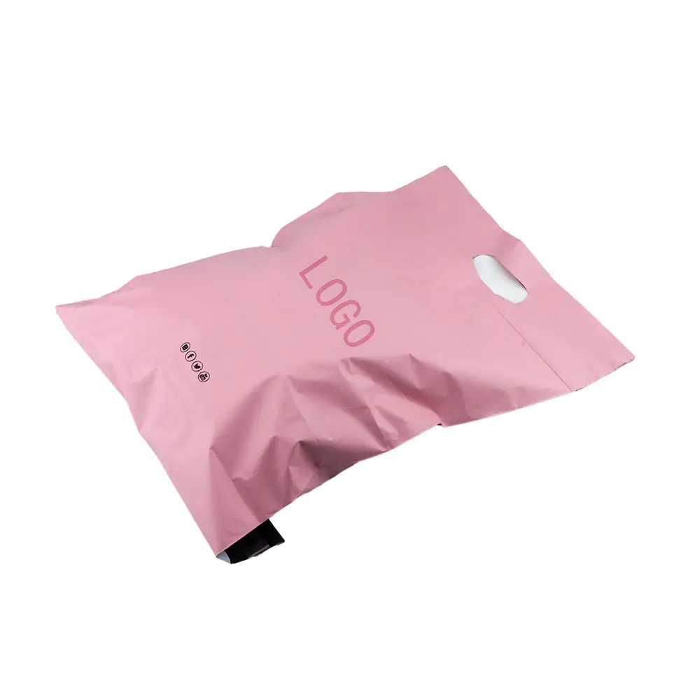Paquete de plástico autoadhesivo personalizado, bolsa de envios, sobres opacos de DHL, bolsa de mensajería con bolsillo transparente para factura de albarán