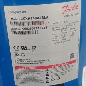 คอมเพรสเซอร์ Danfoss รุ่น CXH140A4BLA ใช้สารทำความเย็น R410A ความถี่คงที่ 12 แรงม้า สำหรับเครื่องทำน้ำเย็นและอุปกรณ์ทำความเย็น - Product Image 1