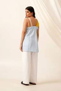 เสื้อเบลาส์2025ผู้หญิงผ้าวิสคอส/ผ้าฝ้ายเนื้อบางสีล้วนสำหรับฤดูร้อน - Product Image 3