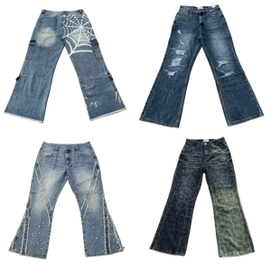 I produttori di Denim personalizzano Jeans larghi leopardati da uomo <span class=keywords><strong>pantaloni</strong></span> larghi in Denim stile stile stile Machete - Product Image 6