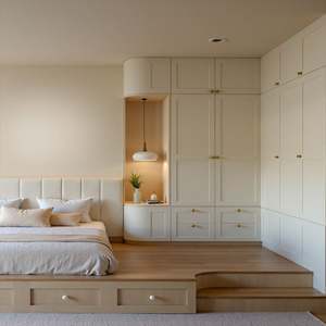 Ensemble de meubles de chambre à coucher en bois conçu sur mesure pour enfants, comprenant un lit tatami, une bibliothèque, une armoire pour une utilisation dans toute la maison - Product Image 2