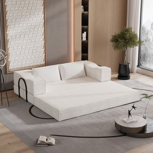 Divano letto convertibile da 80 pollici con 2 cuscini, divano pieghevole <span class=keywords><strong>a</strong></span> 3 posti e materasso matrimoniale, divano letto combinabile fai da te - Product Image 1