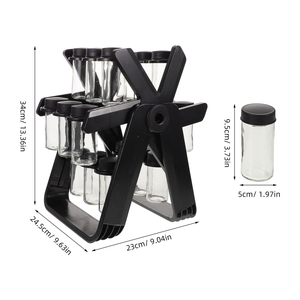 Fashion Rotating Rack Organizer With 18PCS Can Seasoning Glass Bottle <b>Jar</b> Set Kitchen Supplies Ferris Wheel Storage <b>Spice</b> Rack - Product Image 2