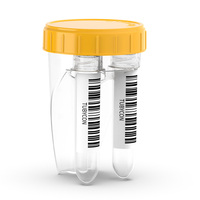 Vaso de Recolección de Orina Doble No Estéril de 60 ml Sin Agujas con 2 Tubos Desmontables de 9 ml, Contenedor de Muestras para Transporte de Muestras