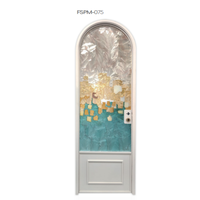 Porte extérieure à battant en aluminium et verre, design moderne de style français classique, taille et couleur personnalisées, dessus arqué, garantie 5 ans