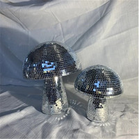 Nouvelle boule disco lumineuse en forme de champignon, grande, argentée, personnalisée, pour la décoration artistique de table à la maison et les fêtes