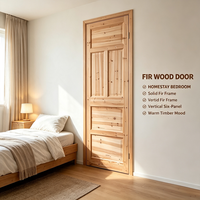 Heritage Style Solid Fir Timber Interior Door Whole Solid Wood Door for Traditional Courtyard