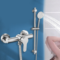 Robinet de Douche Mural en Acier Inoxydable Brossé pour Salle de Bain, Mélangeur de Baignoire et Douche, Vente en Gros Usine