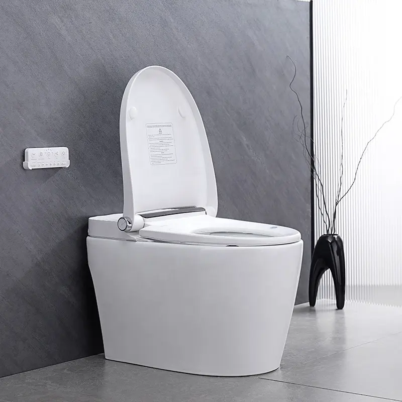 Toilet listrik penyiram otomatis, kelas atas keramik kamar mandi toilet pintar tanpa tangki toilet pintar