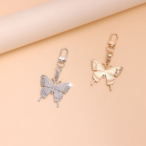 Butterfly <b>Keychain</b> Zinc Alloy Rhinestone Inlaid Women's Bag Pendant Charm Gift - Product Image 1