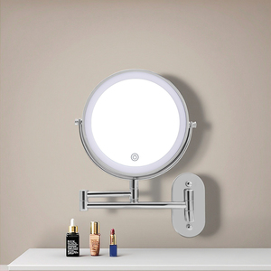 Phòng tắm khách sạn xoay tường gương mở rộng tiết kiệm không gian LED chiếu sáng thắp sáng treo tường kép hai mặt <span class=keywords><strong>Magnifying</strong></span> trang điểm - Product Image 6