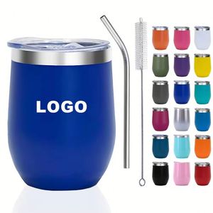 Tasses isothermes personnalisées en acier inoxydable 304 pour vin, boissons, thé, 12 oz, mug de voyage pour café, sublimation avec couvercle - Product Image 1