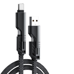 Câble de charge rapide USB <span class=keywords><strong>4</strong></span>-en-1 personnalisé en usine, en nylon tressé et zinc, haute qualité, PD 27W à 65W - Product Image 3