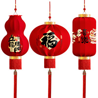 Lanterne en velours LED sans fil festive Lanterne rouge traditionnelle chinoise Nouveau design pour le Nouvel An chinois Festival du printemps Décoration de la maison