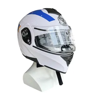 Casco de motocicleta de ABS con protector de PC de cara completa