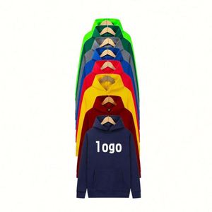 Bulk Wholesale 100% Polyester 230G Pullover Sweatshirts Blank Unisex Plus Size Men's Hoodies Custom Logo Printing - Product Image 1