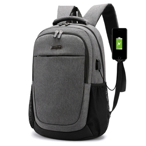 Estilo coreano personalizable oem barato impermeable rígido gris paquete de la Universidad de ocio de cargador usb de viaje mochila para los hombres - Product Image 1