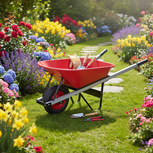 <span class=keywords><strong>Brouette</strong></span> chinoise en acier robuste à plateau, économique, pour le transport de briques et de matériaux de construction et de jardinage - Product Image 1