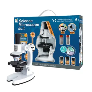 Kit de brinquedos para microscópio de aprendizagem científica, kit educacional para crianças, brinquedo biológico para microscópio