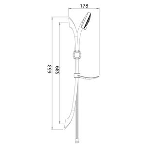 Système de douche sur pied Sirius 5 jets avec robinets thermostatiques et jet doux, finition polie brossée - Product Image 3