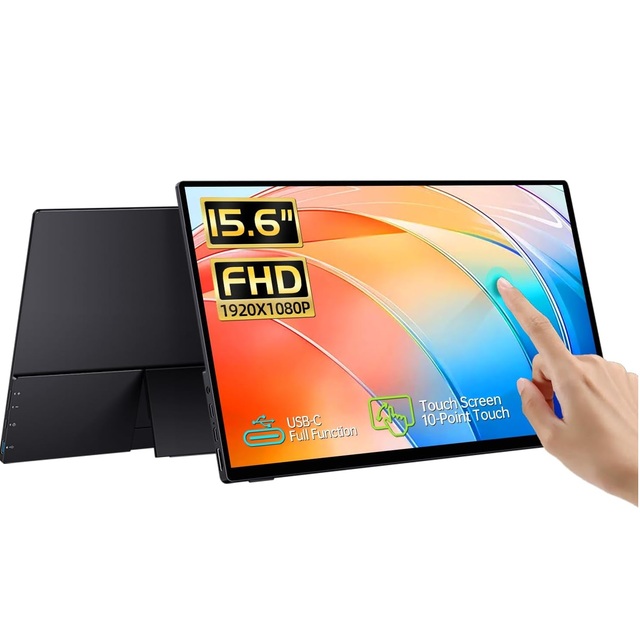 Portable Monitor Touchscreen for Smartphone to PC, FHD Panel, USB A&C External Monitor for Phone Xbox Switch PS4/5 Laptop