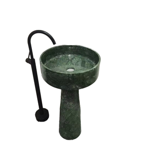 <span class=keywords><strong>Colonne</strong></span> en marbre vert indien autoportante au design moderne pour <span class=keywords><strong>salle</strong></span> <span class=keywords><strong>de</strong></span> <span class=keywords><strong>bain</strong></span> d'hôtel avec vasque sur pied et égouttoir - Product Image 1