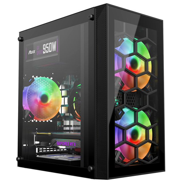AntarcChill New Design Hollow Out Front Plate Tempered Glass Computer Hardware PC Case Cabinet CPU Computer Case & Tower