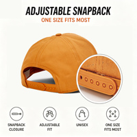 Casquette de baseball structurée à 6 panneaux en toile de coton avec patch tissé à l'arrière et fermeture snapback discrète