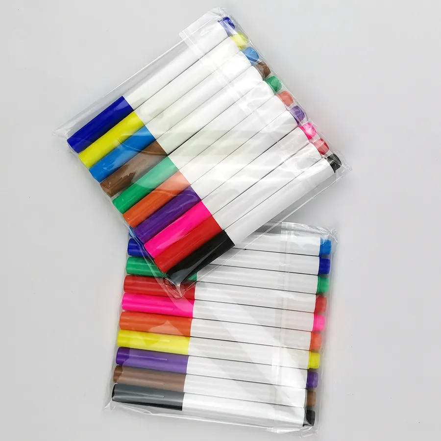 12pk Promotional Marker Pen Kits Custom Logo Non Toxic Colorful Permanent Markers
