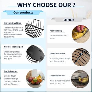 Cestino per Frutta in Metallo con Design a Onde, Ciotola Decorativa per Frutta da Cucina, Contenitore per Pane, Verdure e Snack - Product Image 6