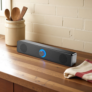 Altavoz Bluetooth de Escritorio Inalámbrico y con Cable para el Hogar, Computadora, Audio, Filtro de Ruido, Sonido Estéreo Envolvente, Luz Atractiva, Inclinable - Product Image 1