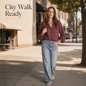 Camicetta da <span class=keywords><strong>Donna</strong></span> <span class=keywords><strong>Bordeaux</strong></span> con Collo Verde Arricciato, Polsini Smock, Colletto Rovesciato, Vestibilità Comoda, Bottoni Frontali - Product Image 4