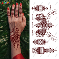 Tatouage Temporaire Personnalisé au Henné, Autocollant de Transfert à l'Eau, Art Corporel pour Maquillage d'Halloween, Fête ou Décoration, Imprimé sur Papier Blanc