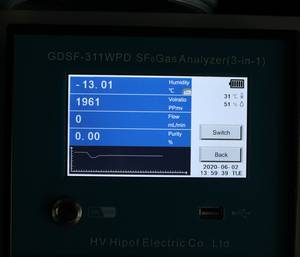 Analizador de Gases Portátil HVHIPOT GDSF-311WPD, Medidor de Pureza de Gas SF6, Punto de Rocío, Analizador de Gases SO2, H2S, CO, <span class=keywords><strong>HF</strong></span>, CF4 (Todo en Uno) - Product Image 6