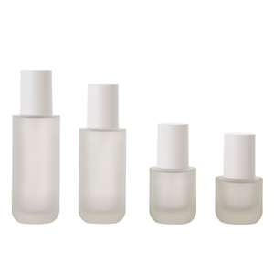 Lot Disponible Matériau d'Emballage Kit de Soins de la Peau Flacon Vide en Verre Givré pour Essence, Lotion, Spray, Crème Visage Logo Imprimable - Product Image 1