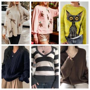 Venta al por Mayor <span class=keywords><strong>de</strong></span> Suéteres Casuales para <span class=keywords><strong>Ropa</strong></span> <span class=keywords><strong>de</strong></span> Mujer, Empaque Mixto, Entrega Aleatoria <span class=keywords><strong>de</strong></span> Suéteres Modernos para Mujer - Product Image 3