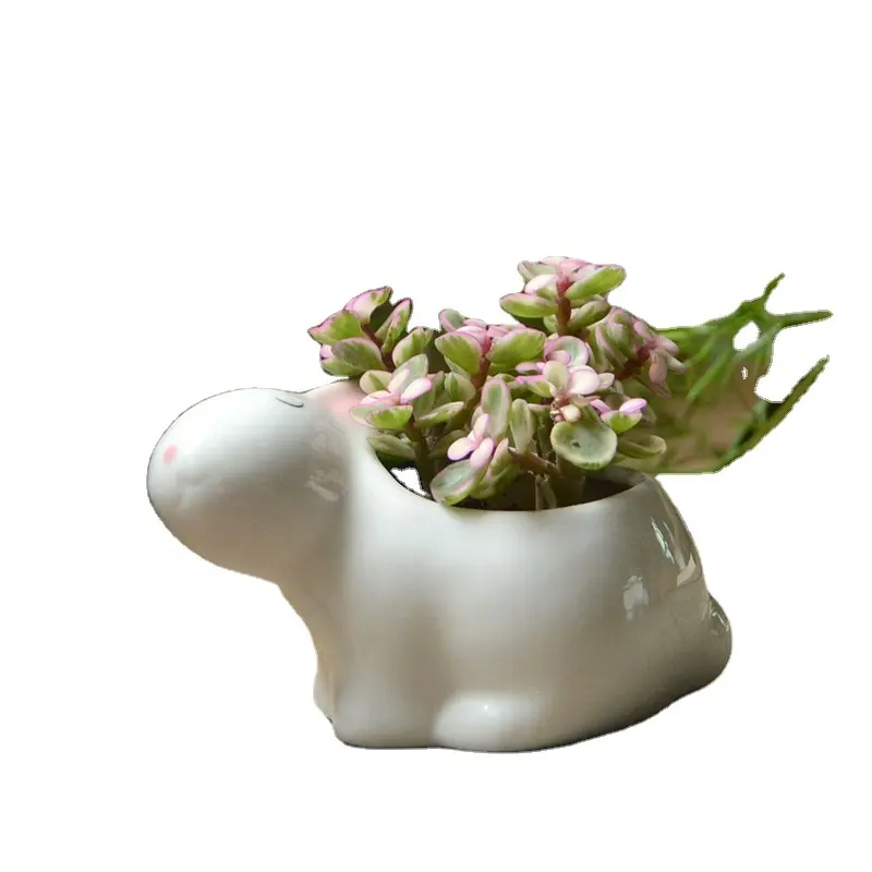 Tc003 미니 세라믹 선물 토끼 장식, 귀여운 세라믹 토끼 인형 꽃 냄비 기념품