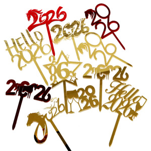 สินค้าใหม่ ปี 2026 ปีม้า ของตกแต่งเค้กอะคริลิคสไตล์จีน ปีม้า สวัสดีปีใหม่ อุปกรณ์จัดงานปาร์ตี้ ของตกแต่งเค้ก - Product Image 5