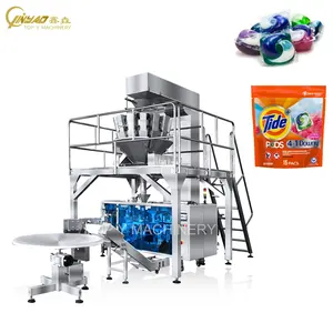 Laundry Pods Stand up Pouch Packaging Machine Dimple Plate Multihead Weigher High Precision Filling Sealing Doypack Machine