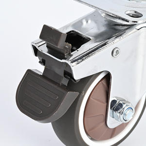 Roulettes contemporaines pour meubles de chambre à coucher, roues silencieuses en TPR à plaque plate, 2/2,5/3 pouces, mobiles/fixes, multidirectionnelles, double axe - Product Image 2