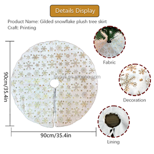 Trắng mạ vàng bông tuyết in Cây giáng sinh váy cho giáng sinh trang trí kỳ nghỉ Nguồn cung cấp - Product Image 2