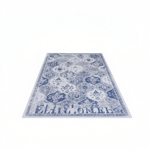 Alfombra Elegionlee Azul 5x8 de Pelo Corto, Antideslizante, Lavable, Rectangular, con Patrón Clásico para Sala de Estar - Product Image 1