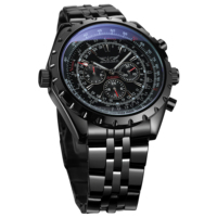 Große Größe 47,5mm JARAGAR Marken-Fabrik 24-Stunden-Datumsanzeige Automatische Mechanische Tourbillon Stahl Herren Luxus-Armbanduhr für Männer