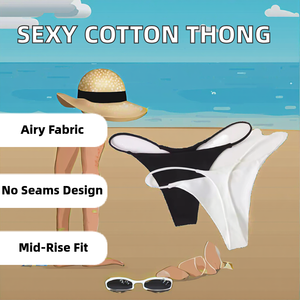 Ropa interior de algodón de tiro medio sin costuras para mujer, bragas elegantes sexis para mujer, Tanga para todos los días, bragas XL, pantalones calientes teñidos lisos para maduras - Product Image 2