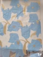 Tissu Jacquard Métallique en Polyester Teint en Fil, Brocart Floral de 56 g/m² pour Vêtements et Jupes de Filles